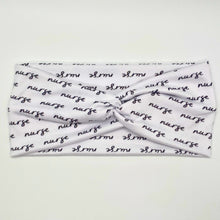 Load image into Gallery viewer, Nurse Script Twist Headband
