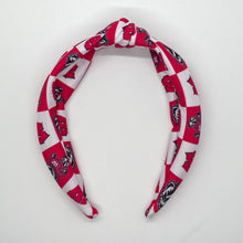 Load image into Gallery viewer, Checkered Badgers Top Knot Headband