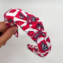Load image into Gallery viewer, Checkered Badgers Top Knot Headband