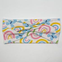 Load image into Gallery viewer, Rainbows and Butterflies Twist Headband