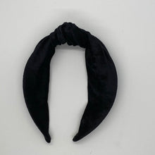 Load image into Gallery viewer, Black Velvet Top Knot Headband