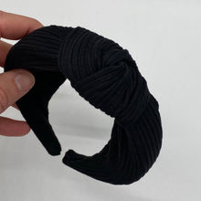 Load image into Gallery viewer, Black Top Knot Headband