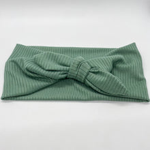 Load image into Gallery viewer, Ribbed Sage Twist Headband