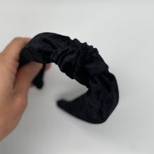 Load image into Gallery viewer, Black Velvet Top Knot Headband
