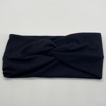 Load image into Gallery viewer, Ribbed Black Twist Headband