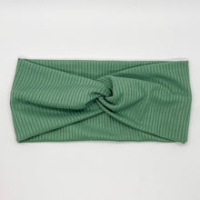 Load image into Gallery viewer, Ribbed Sage Twist Headband
