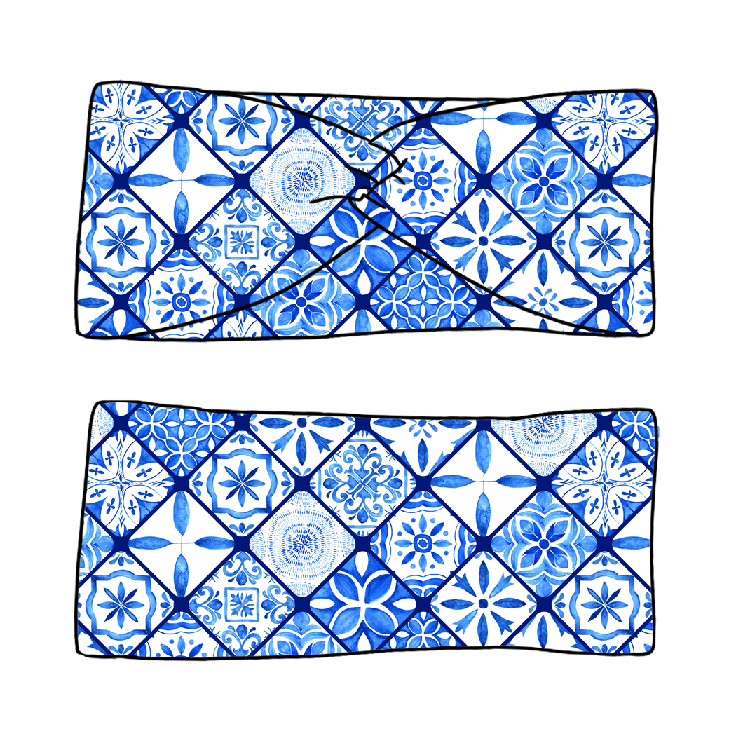 Blue Tiles Twist Headband