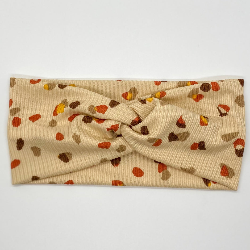 Ribbed Fall’n Leaves Twist Headband
