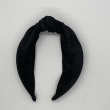 Load image into Gallery viewer, Black Velvet Top Knot Headband
