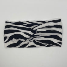 Load image into Gallery viewer, Ribbed Zebra Twist Headband
