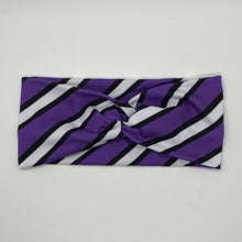 Load image into Gallery viewer, Purple Striped Twist Headband
