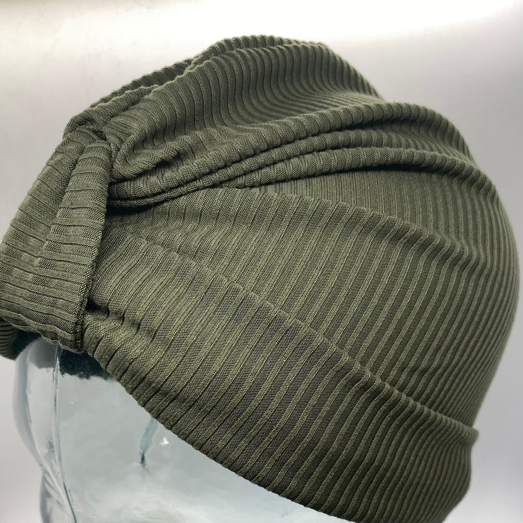 Ribbed Olive Head Wrap